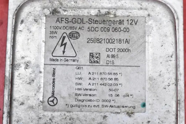 Xenon-virtalähde OEM 5DC009060-00 Vasen Mercedes E-sarja image 3