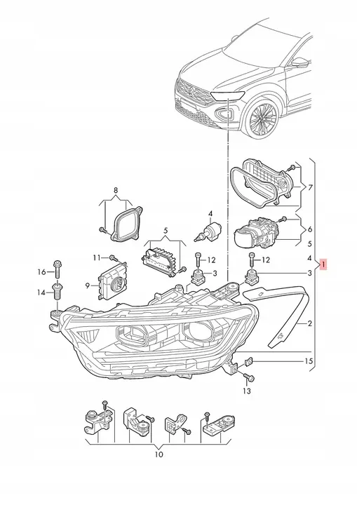 VW T-ROC Oikea Etu LED Ajovalo IQ.LIGHT 2GA941774AC image 2