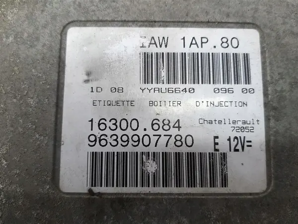 Motorstyrningsenhet Peugeot 206 1998-2009 1.1 9639907780 image 3