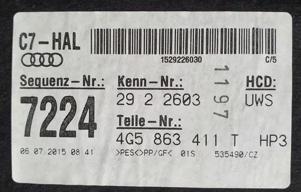 Étagère arrière OEM 4G5863411T HP3 pour Audi A6 C7 Berline image 5
