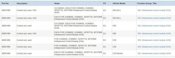 Pantalla Volvo V50 OEM 36001469 - Usado image 6