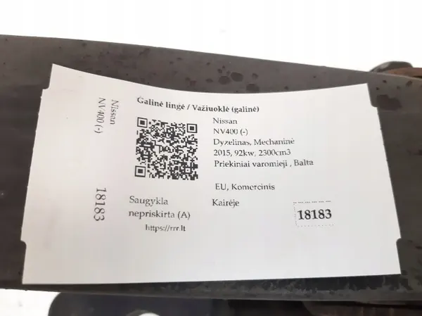 Nissan NV400 Hinterfeder OEM MAM18183 - Gebraucht image 5