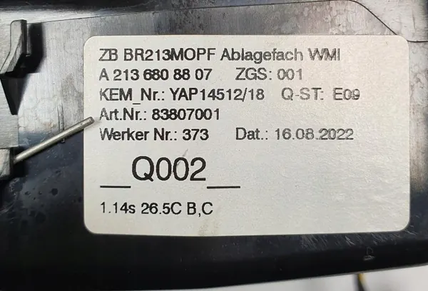 Mercedes W213 Tunnelablage OEM A2136808807 - Gebraucht image 6