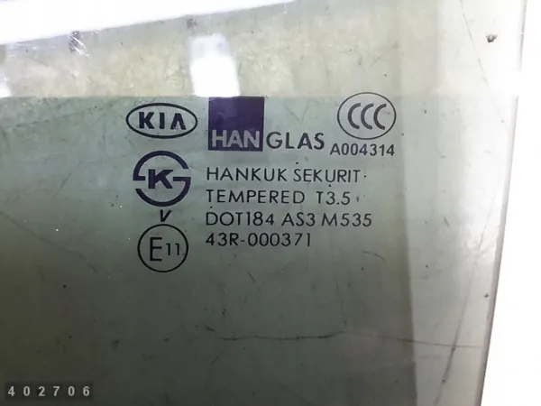 Kia Sorenton oven lasi OEM e1143r000371 - Käytetty image 3