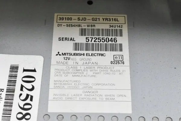 Rádio CD OEM 39100-SJD-G21-YR com RDS e AUX image 6