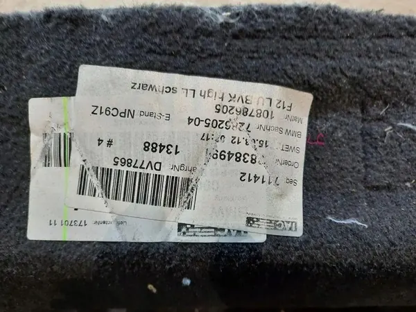 Tapete traseiro BMW 6 F12 F13 7286205 image 3