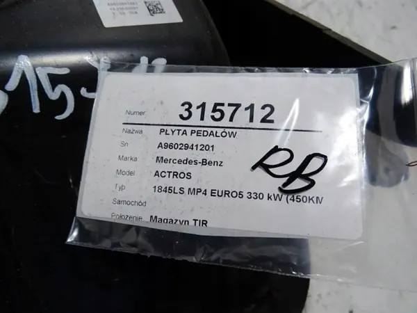 Pédales Mercedes Actros MP4/MP5 OEM A9602941201 image 6