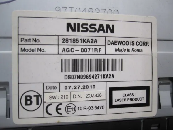 Rádio CD Nissan Juke OEM 281851KA2A - Usado image 8