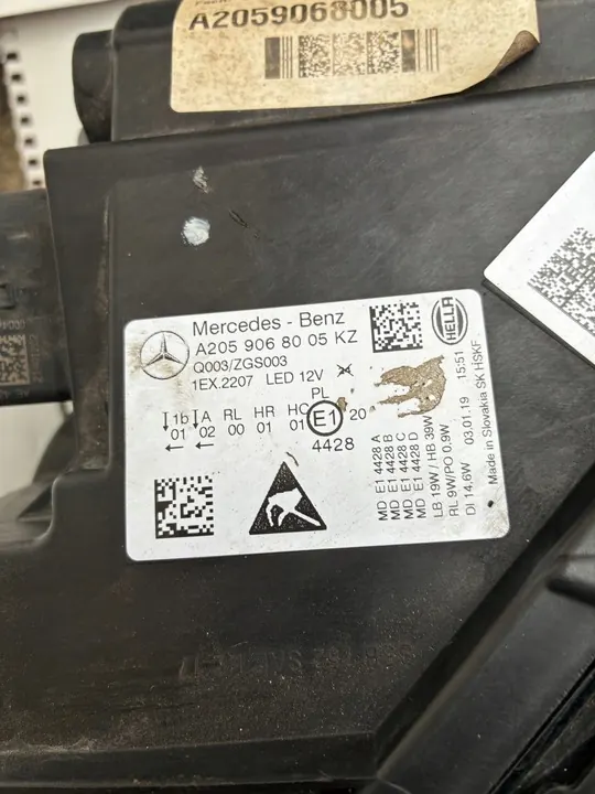 Mercedes C-Klasse W205 Rechter Voor Full LED Licht A2059068005 image 5