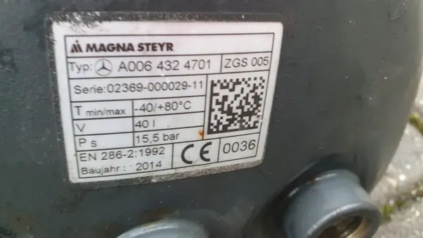 40L lufttank OEM Zbiornik Butla Powietrza Mercedes Actros image 4