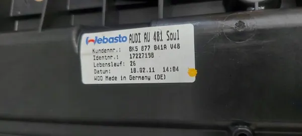 Toit Ouvrant Audi A4 B8 Berline OEM SDF2437 Teinté Foncé image 3