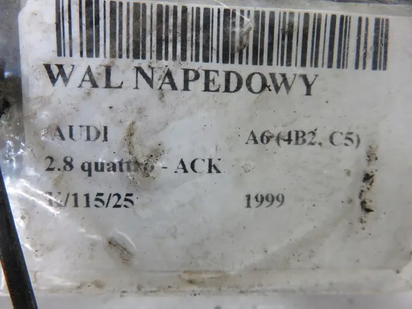 Drivaxel Audi A6 (4B2, C5) 2.8 quattro - 4B0521101M image 3