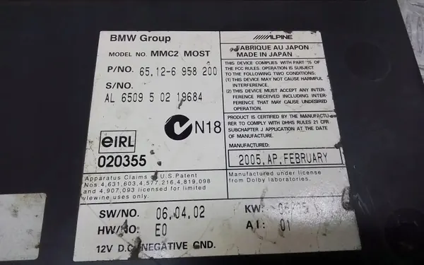 BMW CD-vaihtaja OEM 6958200 7-sarja E65/E66/E67 image 5