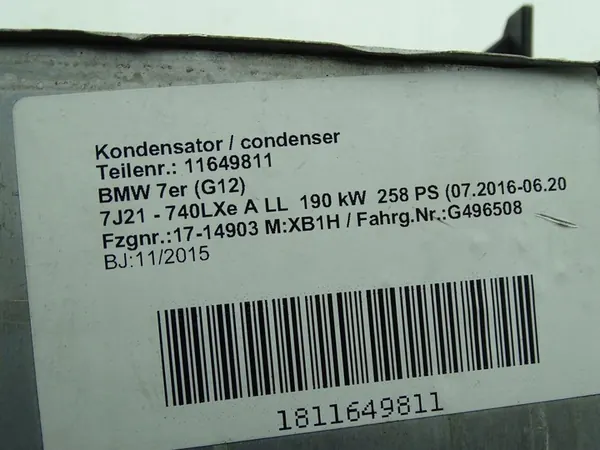 Ilmastointikondensaattori BMW 7 G11 G12 15-22 9309007 image 3