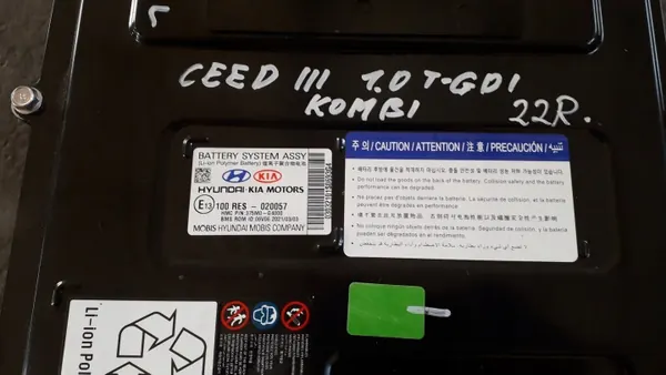 Bateria 48V Kia Ceed III OEM 375M0-G4000 Usada image 3