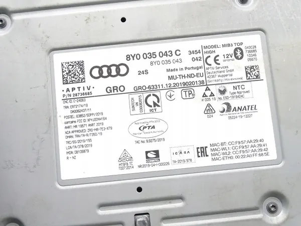 MIB3 Navigointimoduuli OEM 8Y0035034C Audi A3 8Y:lle image 4