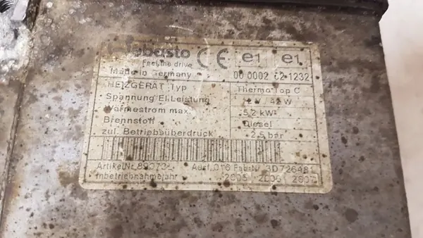 Webasto Lämmitys OEM 000002021232 Toyota Avensikselle image 5