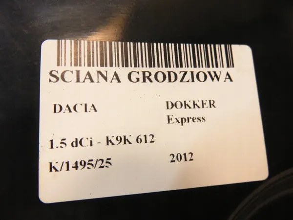 Cloison Dacia d'occasion OEM 791208370R image 7