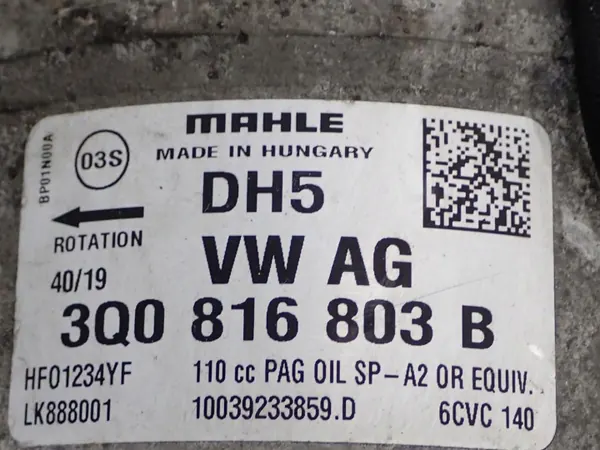 Compressor ar condicionado OEM 3Q0816803B VW Transporter T6 image 4
