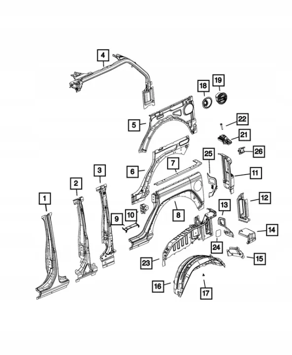 Linker hinterer Kotflügel OEM 68302717AD Jeep Wrangler JL image 3