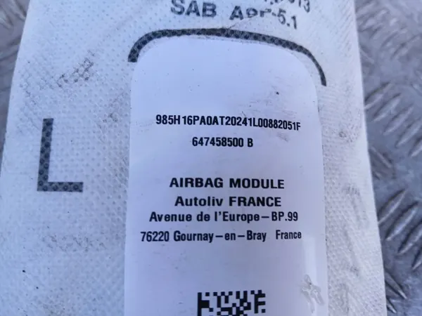 Airbag banco dianteiro esquerdo OEM 647458500B Nissan Juke image 4