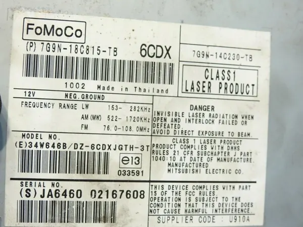 Jaguar XF X250 CD-wisselaar OEM 7G9N-18C815-TB image 5
