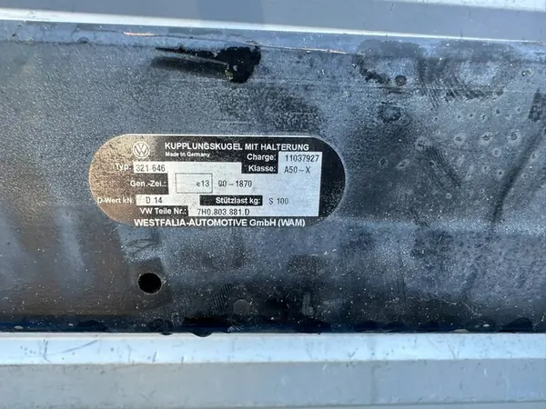 Westfalia Tow Bar VW Transporter T5 2003-2010 OEM 7H0803881D image 7