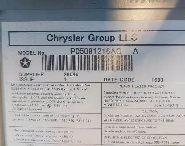 OEM 05091216AC DVD-asema Jeep Grand Cherokee WK2:lle image 8