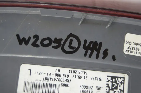 Bakljus vänster Mercedes-Benz C-Class W205 A2058200164 image 8