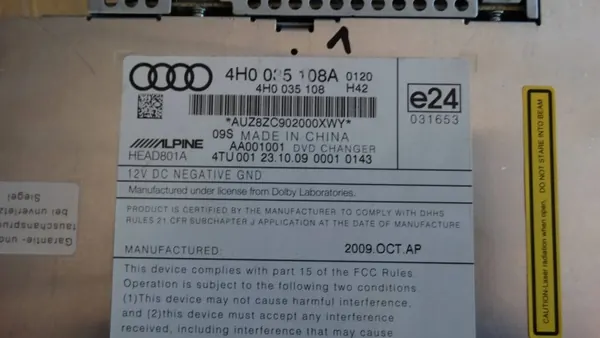 Changer DVD Audi A8 D4 OEM 4H0035108A - Occasion image 4