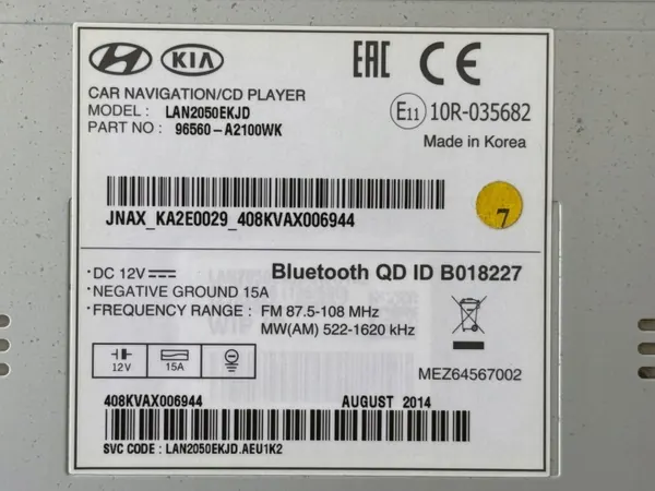 Kia OEM 96560-A2100WK Radio Navigointiyksikkö image 6