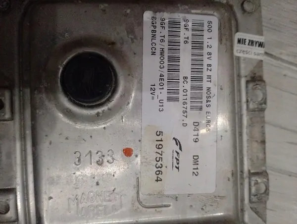 Unité de contrôle moteur Euro 6 Fiat 500 51975364 9GF.T6 image 2