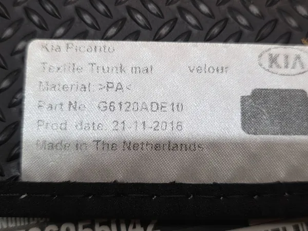 Gebruikte velours kofferbakmat OEM G6120ADE10 voor Kia Picanto image 4