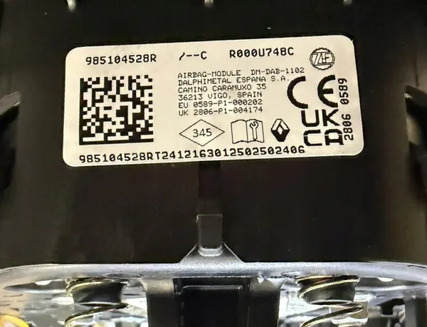 Fram Airbag Set OEM PASY DESKA KONSOLA Begagnad image 8