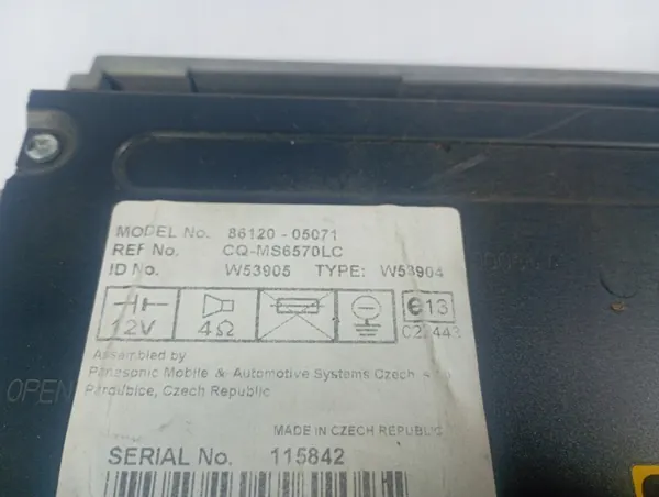 Toyota Avensis T25 03-09 Radio OEM M1S244 MAR 00020165 image 5