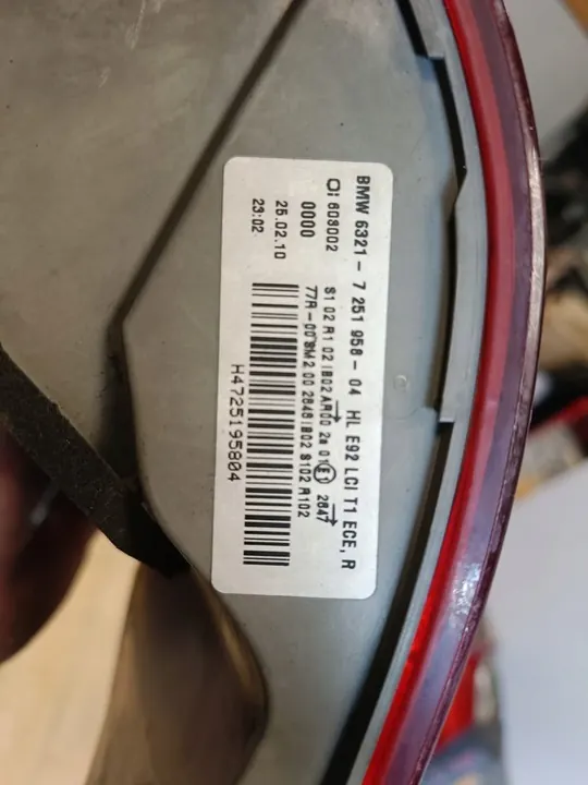 BMW E92 LIFT LÁMPARA LED TRASERA DERECHA 7251958 image 7