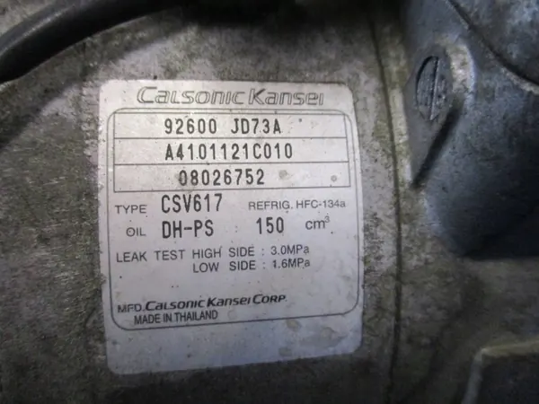 Compressor A/C Nissan OE usado OEM 92600JD73A image 3