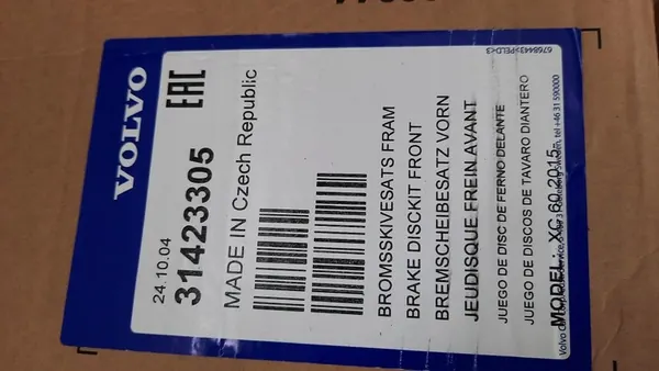 Conjunto de Disco de Freio e Pastilhas Dianteiras Volvo XC60 08-17 image 5
