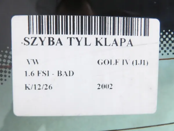 Achterruit VW Golf IV HB OEM SZYBA TYLNA image 7