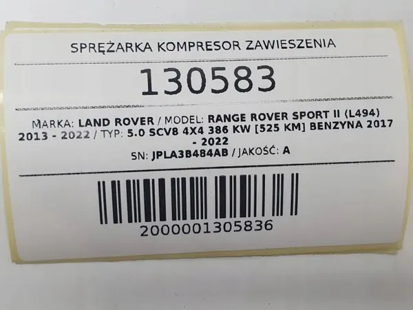 OEM JPLA3B484AB Luchtvering Compressor Gebruikt image 5
