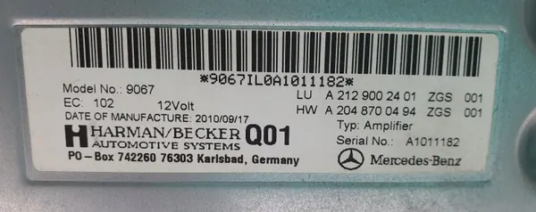 Harman Kardon Versterker OEM A2129002401 Mercedes E-Klasse image 6