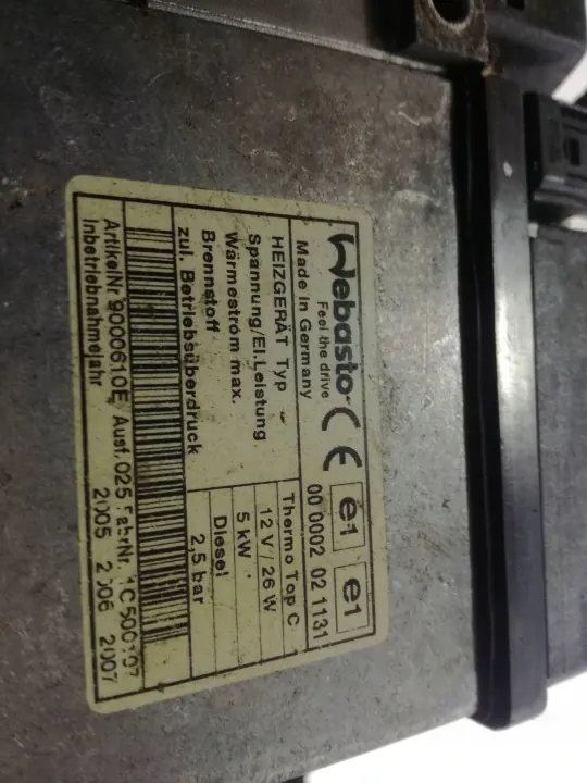 Webasto verwarming OEM 000002021131 voor Mazda 6 image 4