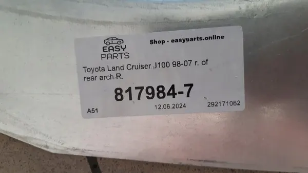 Painel de reparação de para-lama traseiro Toyota Land Cruiser 100 image 3