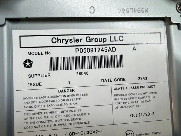 Jeep Grand Cherokee WK2 CD/DVD-wisselaar OEM P05091245AD image 4