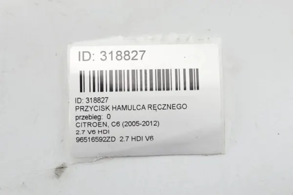 Bouton de frein à main OEM 96516592ZD Citroen C6 image 6