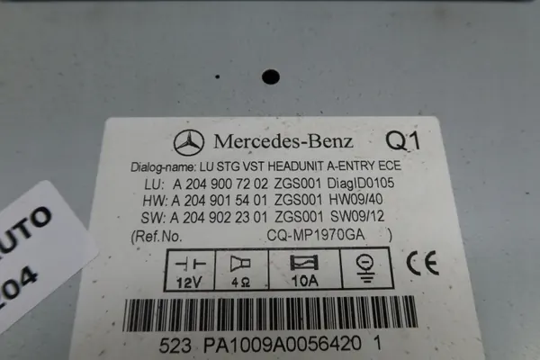 Radio Mercedes W204 OEM 2049007202 - Usado image 6