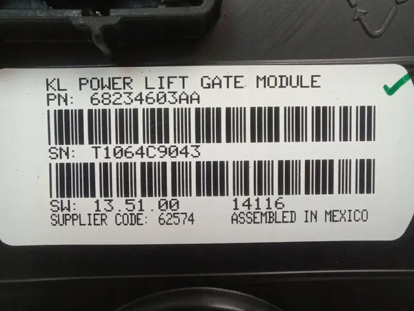 Module de hayon électrique Jeep Cherokee 2014 OEM 68234603AA image 4