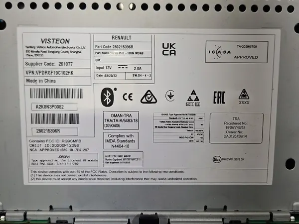 Renault Express tehdasradio OEM 280215396R image 5