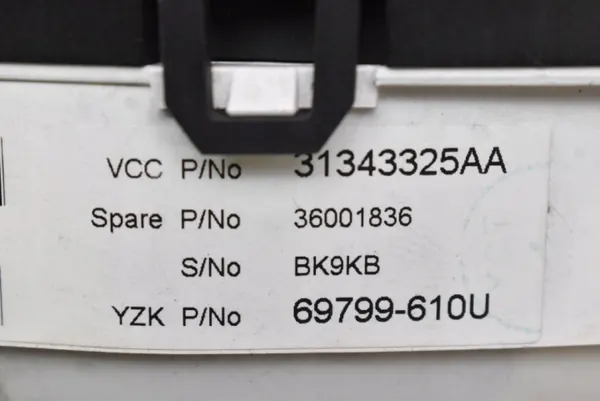 OEM 31343325AA Mittaristo Volvo V60:lle 2010-2013 image 9