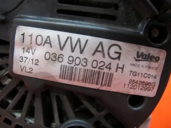 VW Polo V 1.4 16V Vaihtovirtageneraattori 036903024H image 3